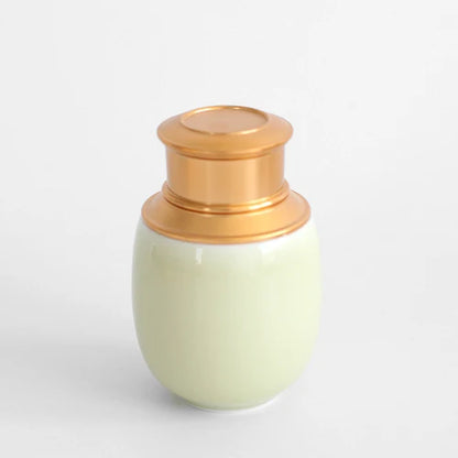 Mini Travel Portable Sealed Can, Celadon Tea Caddy Ceramic Tea Box, Metal Tin Can, Storage Canister