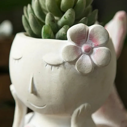 Mini fairy tale garden cute mermaid flower pot cartoon ornaments fish succulents planting green sill potted balcony decoration
