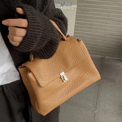 Minimalism Soft Leather Tote Bag For Women 2024 New High Quality Large Capacity Commuter Handbags Elegant Luxury Purses Clutch