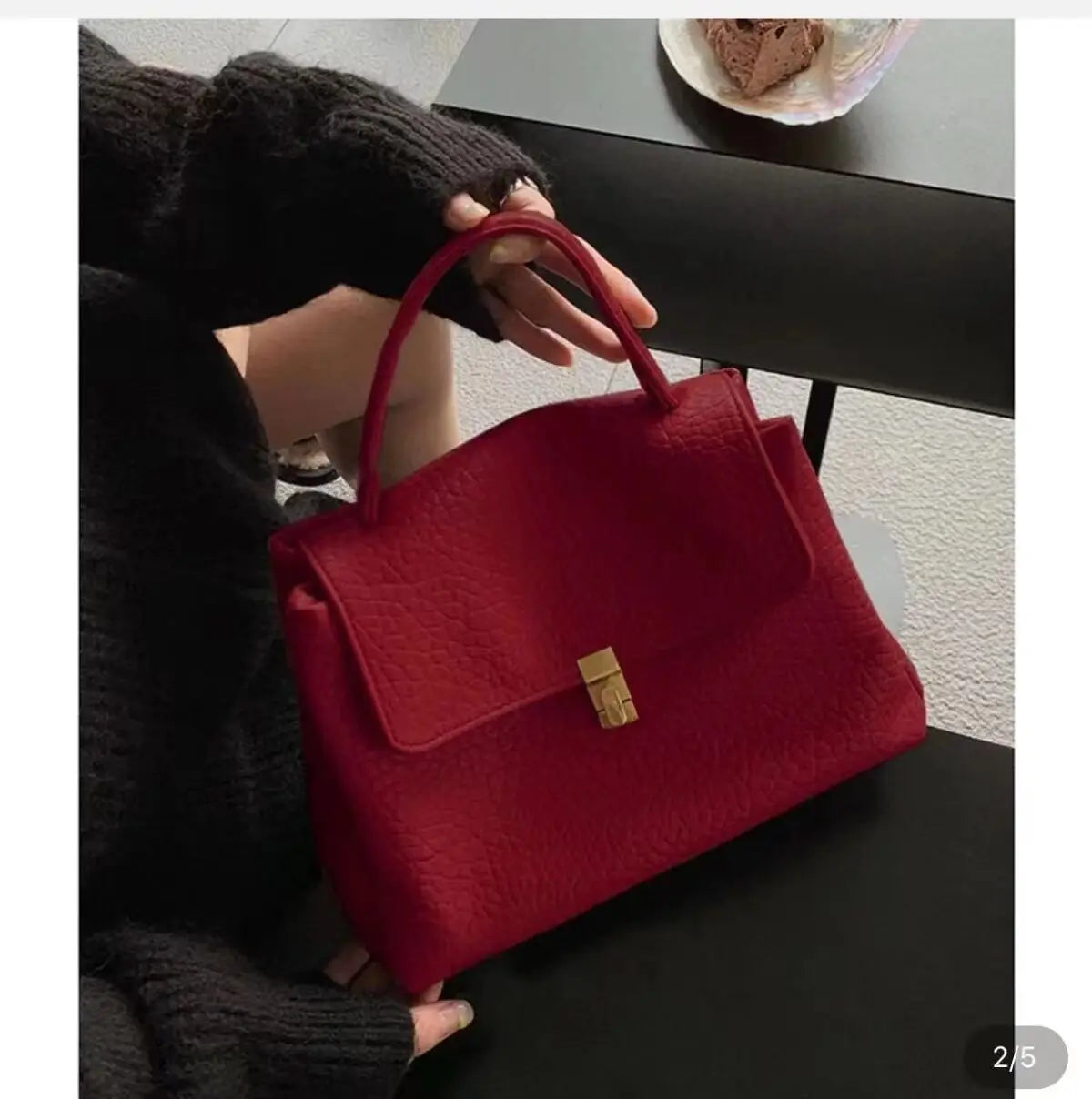 Minimalism Soft Leather Tote Bag For Women 2024 New High Quality Large Capacity Commuter Handbags Elegant Luxury Purses Clutch