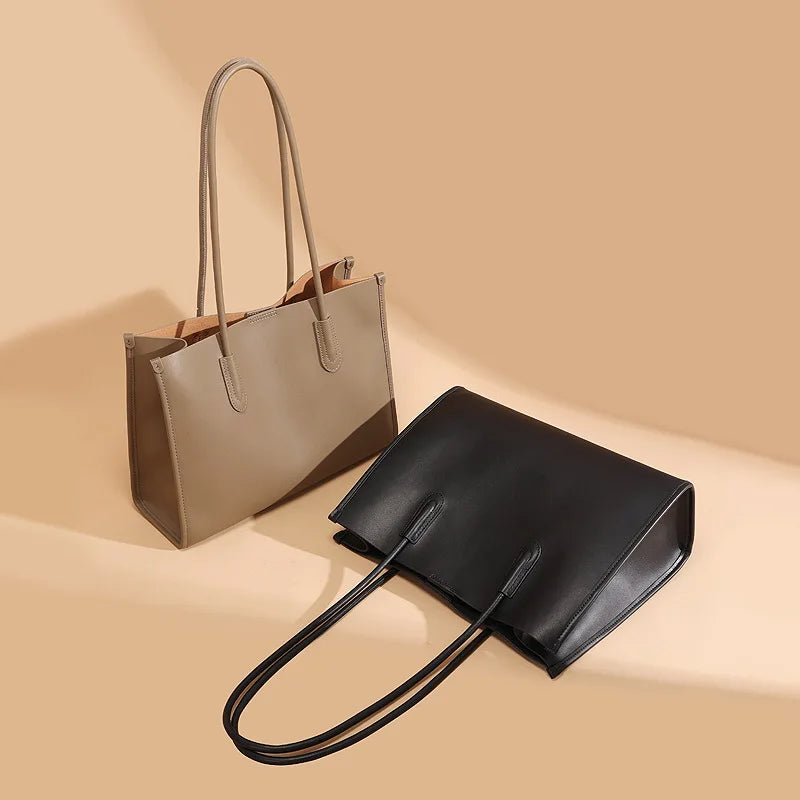 Minority Designer Commuter Shoulder Bag Women Totes Elegant All-match Genuine Leather Handbags Light Luxury Bolsas Mujer Moda