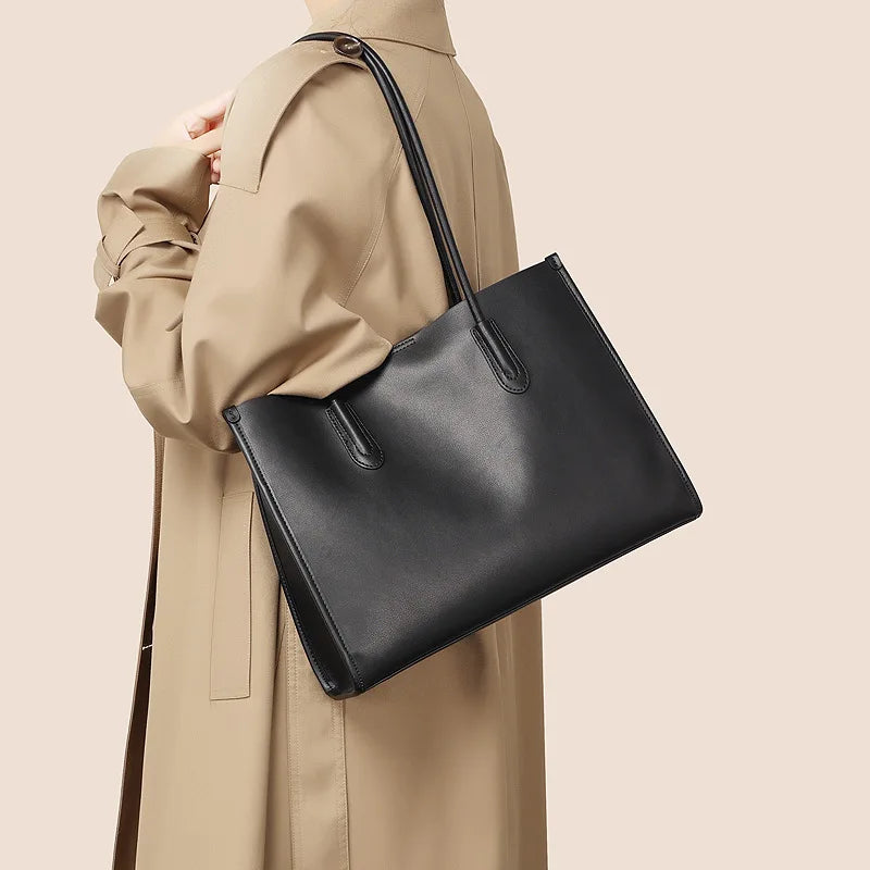 Minority Designer Commuter Shoulder Bag Women Totes Elegant All-match Genuine Leather Handbags Light Luxury Bolsas Mujer Moda
