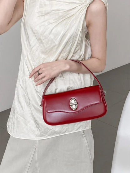 Minority Designer French Style Crossbody Bag 2024 New Cowhide Handbags Fashion Casual All-match Single Shoulder Underarm Bags
