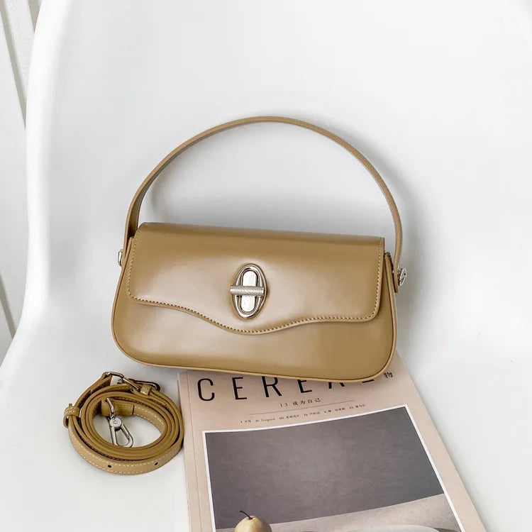 Minority Designer French Style Crossbody Bag 2024 New Cowhide Handbags Fashion Casual All-match Single Shoulder Underarm Bags