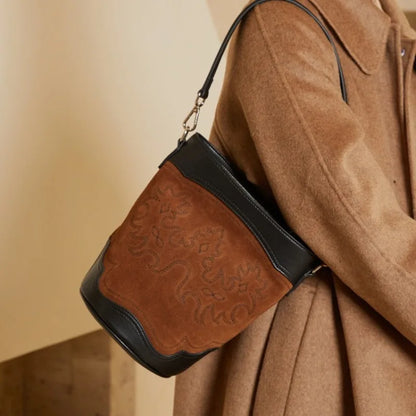 Minority Ligh Luxury High Quality Retro Bucket Bags Women 2024 New Fashion Underarm Shoulder Bag Large Capacity Commuter Bolsa