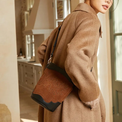 Minority Ligh Luxury High Quality Retro Bucket Bags Women 2024 New Fashion Underarm Shoulder Bag Large Capacity Commuter Bolsa