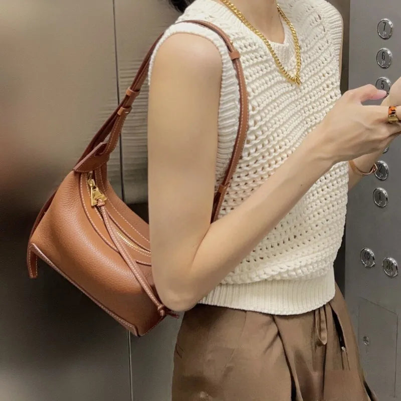 Minority Retro Hobos Women's Shoulder Bag Casual All-macth Commuter Underarm Crossbody Bags Trendy Light Luxury Bolsos Mujer