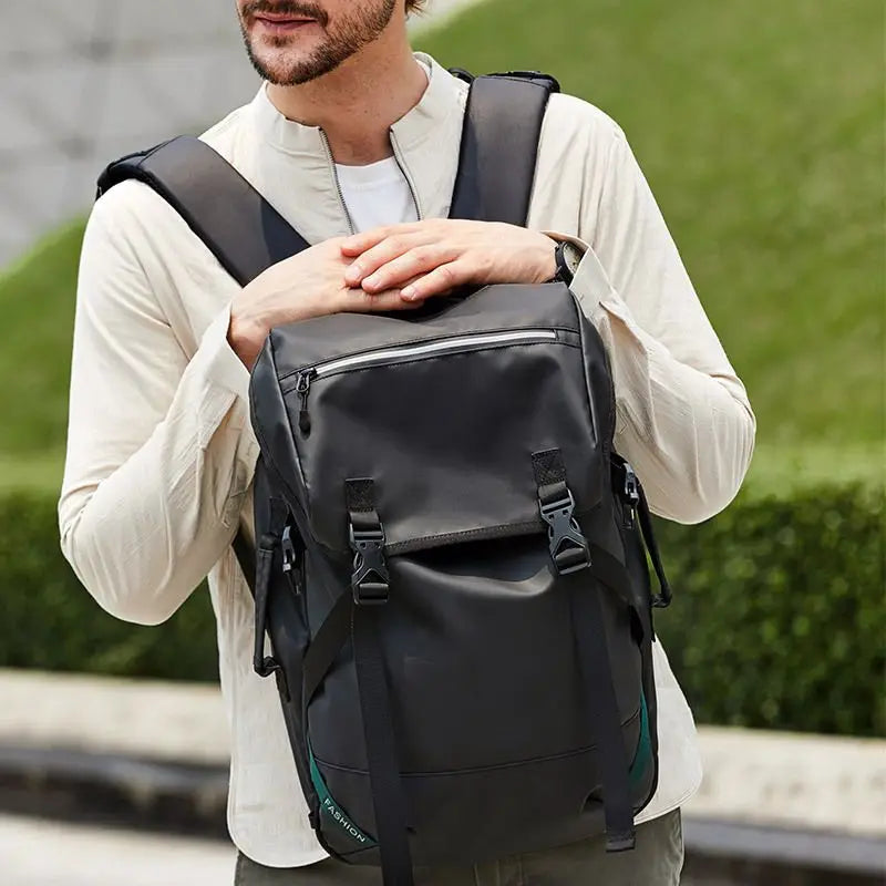 Mochila Backpack Men's Business Leisure Large-capacity Travel Bag Laptop Bagkpack Junior High School Schoolbag Male Teenager