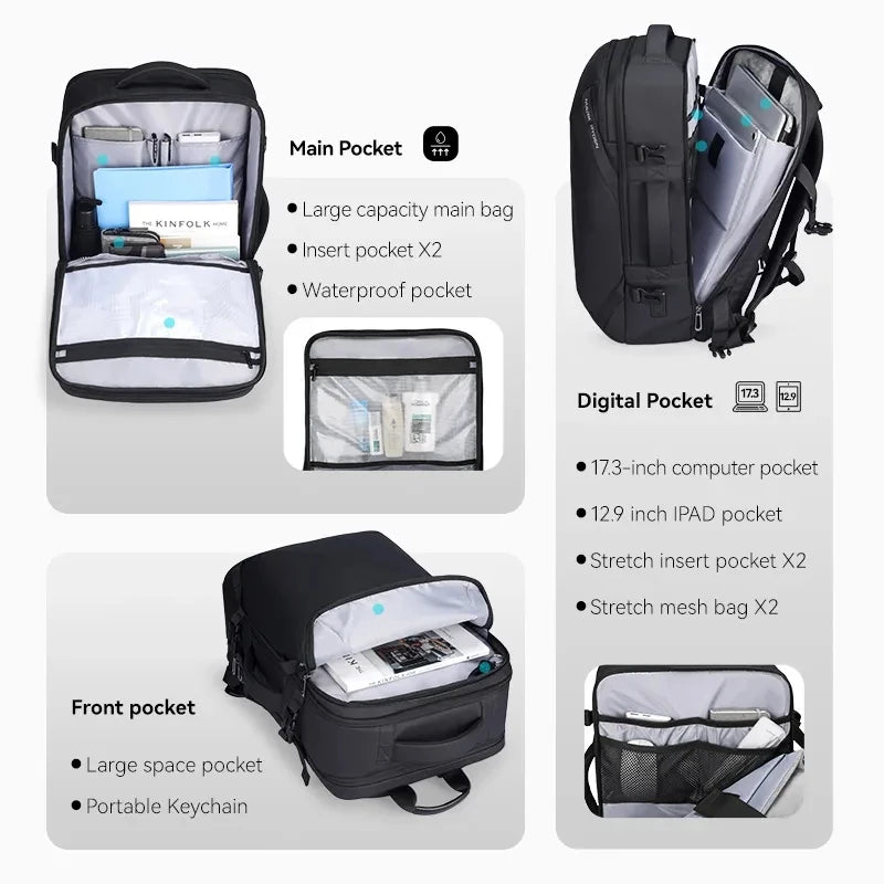 Mochila  Mark Ryden Men  Escolar Office Back Pack Waterproof School Bag Smart USB Other Anti Theft Laptop Backpacks Bag