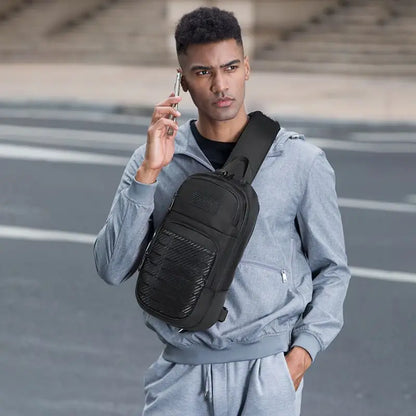 Mochilas Chest Bag Shoulder Bags USB Charging Crossbody Package School Short Trip Messengers Bags Men's Oxford Sling Pack