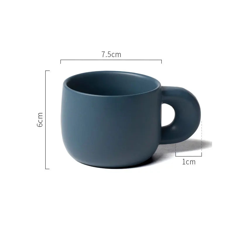 Modern 220ml Ceramic Mugs with Thick Handle Simple Breakfast Milk Latte Cups Kitchen Drinkware Afternoon Tea Mug Cup