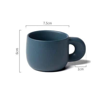 Modern 220ml Ceramic Mugs with Thick Handle Simple Breakfast Milk Latte Cups Kitchen Drinkware Afternoon Tea Mug Cup