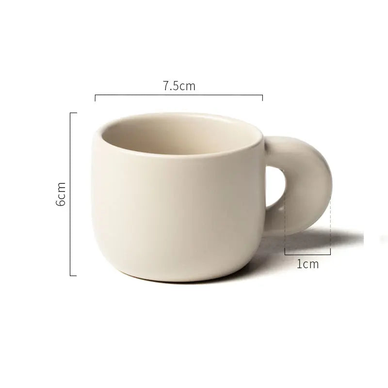 Modern 220ml Ceramic Mugs with Thick Handle Simple Breakfast Milk Latte Cups Kitchen Drinkware Afternoon Tea Mug Cup