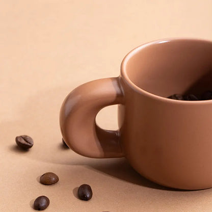 Modern 220ml Ceramic Mugs with Thick Handle Simple Breakfast Milk Latte Cups Kitchen Drinkware Afternoon Tea Mug Cup