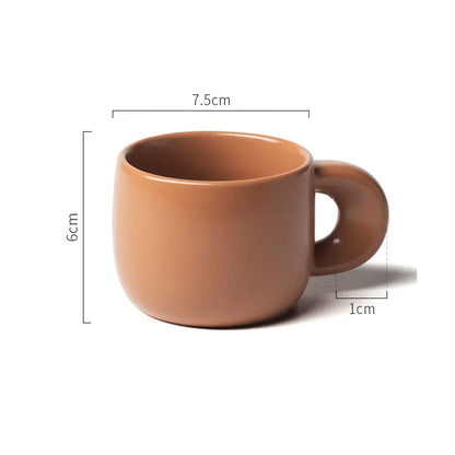Modern 220ml Ceramic Mugs with Thick Handle Simple Breakfast Milk Latte Cups Kitchen Drinkware Afternoon Tea Mug Cup