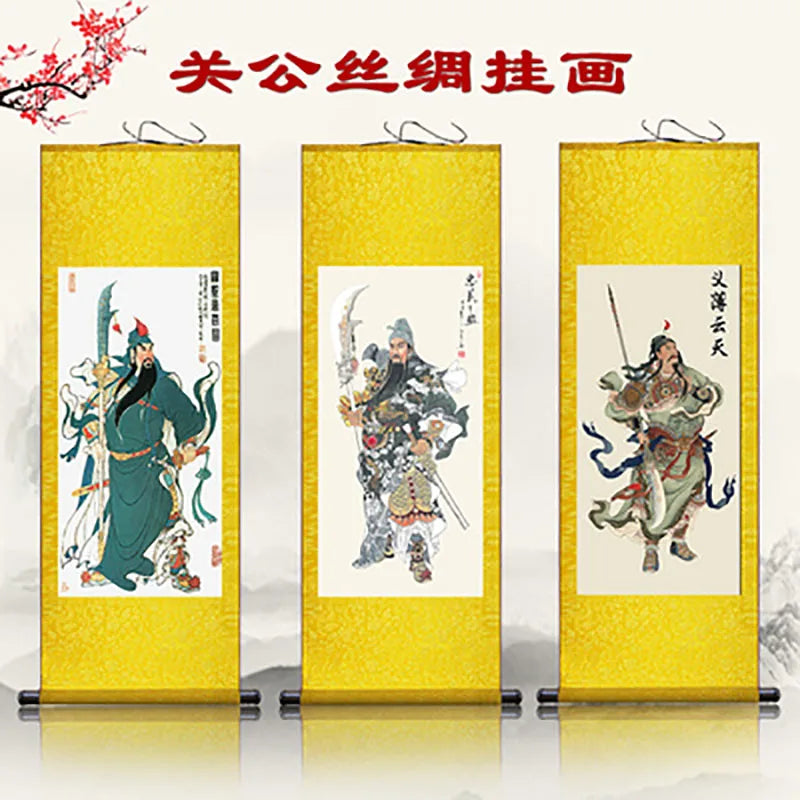 Modern Art Guan Gong Guan Yu Feng Shui Wealth Painting Wall Art Hanging Scroll Living Room Corridor Decoration