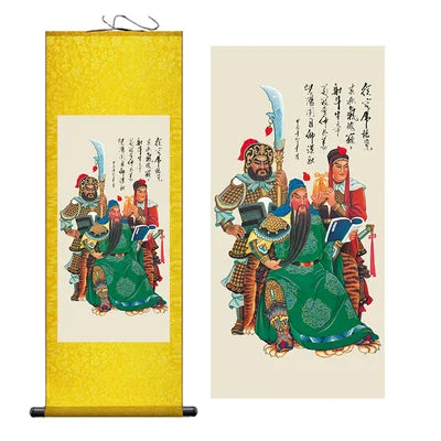 Modern Art Guan Gong Guan Yu Feng Shui Wealth Painting Wall Art Hanging Scroll Living Room Corridor Decoration