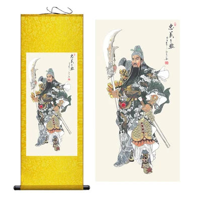 Modern Art Guan Gong Guan Yu Feng Shui Wealth Painting Wall Art Hanging Scroll Living Room Corridor Decoration