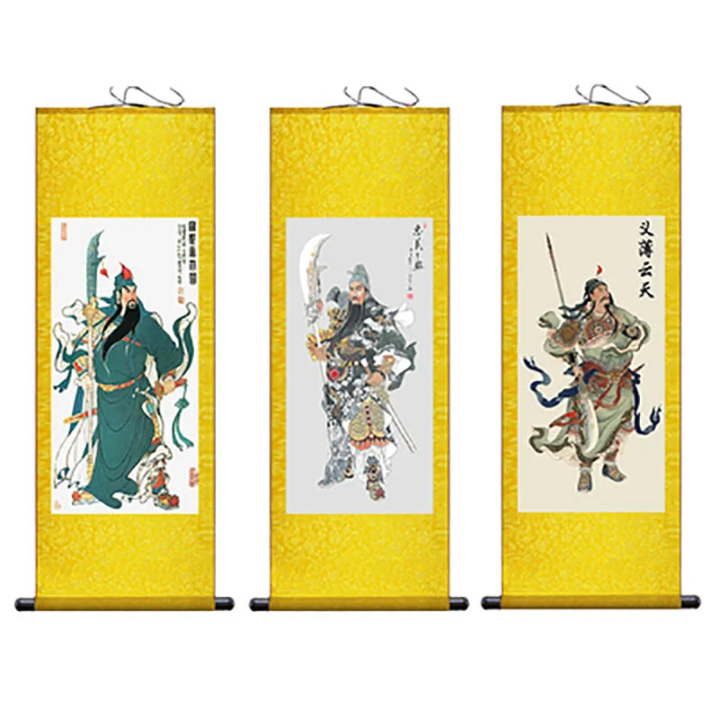 Modern Art Guan Gong Guan Yu Feng Shui Wealth Painting Wall Art Hanging Scroll Living Room Corridor Decoration