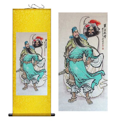 Modern Art Guan Gong Guan Yu Feng Shui Wealth Painting Wall Art Hanging Scroll Living Room Corridor Decoration