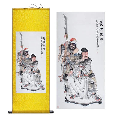 Modern Art Guan Gong Guan Yu Feng Shui Wealth Painting Wall Art Hanging Scroll Living Room Corridor Decoration