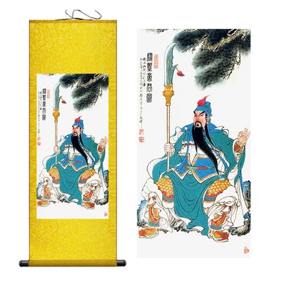 Modern Art Guan Gong Guan Yu Feng Shui Wealth Painting Wall Art Hanging Scroll Living Room Corridor Decoration