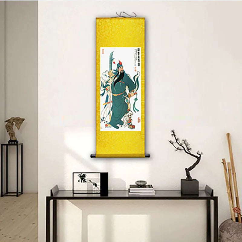 Modern Art Guan Gong Guan Yu Feng Shui Wealth Painting Wall Art Hanging Scroll Living Room Corridor Decoration