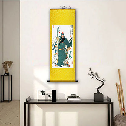 Modern Art Guan Gong Guan Yu Feng Shui Wealth Painting Wall Art Hanging Scroll Living Room Corridor Decoration