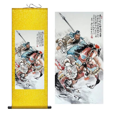 Modern Art Guan Gong Guan Yu Feng Shui Wealth Painting Wall Art Hanging Scroll Living Room Corridor Decoration