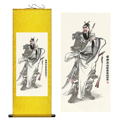 Modern Art Guan Gong Guan Yu Feng Shui Wealth Painting Wall Art Hanging Scroll Living Room Corridor Decoration
