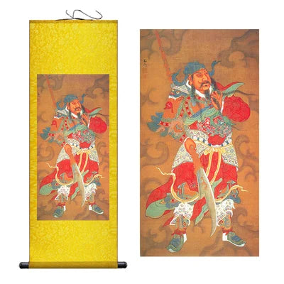 Modern Art Guan Gong Guan Yu Feng Shui Wealth Painting Wall Art Hanging Scroll Living Room Corridor Decoration