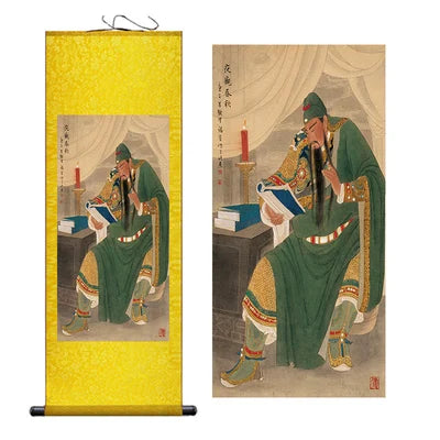 Modern Art Guan Gong Guan Yu Feng Shui Wealth Painting Wall Art Hanging Scroll Living Room Corridor Decoration