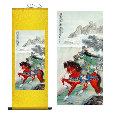 Modern Art Guan Gong Guan Yu Feng Shui Wealth Painting Wall Art Hanging Scroll Living Room Corridor Decoration