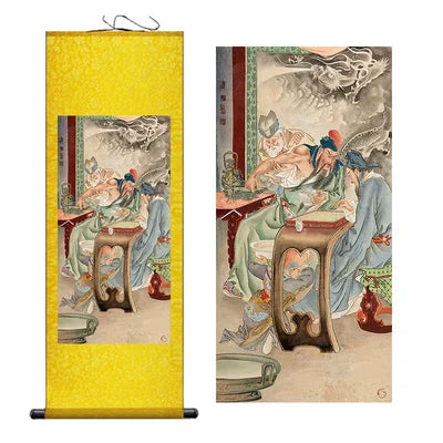 Modern Art Guan Gong Guan Yu Feng Shui Wealth Painting Wall Art Hanging Scroll Living Room Corridor Decoration