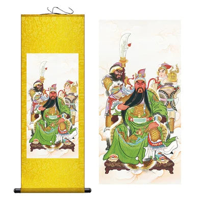 Modern Art Guan Gong Guan Yu Feng Shui Wealth Painting Wall Art Hanging Scroll Living Room Corridor Decoration