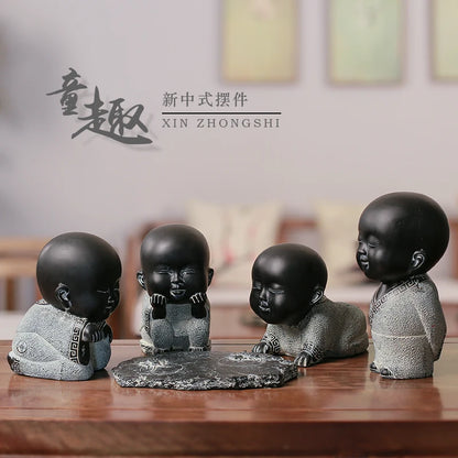 Modern Creative Chinese classical Zen Little monk Decoration Home Antique accessories