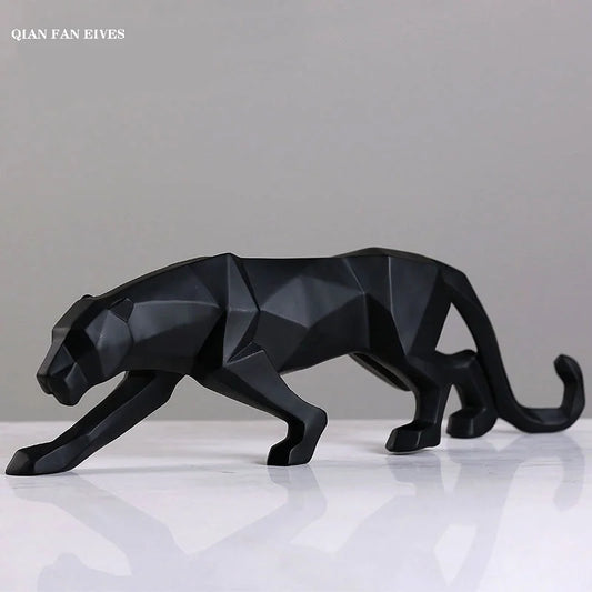 Modern Geometric Abstract Leopard Statue, Resin Modern Art Sculpture, Wild Animal Crafts, Free Delivery Free Delivery