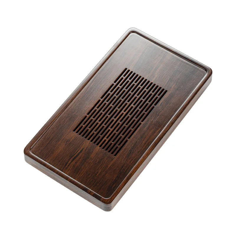 Modern Minimalist Bamboo Kung Fu Tea Set Tea Tray Tea Pitcher Solid Wood Household Small Tray Draining Drawer Drain Pipe