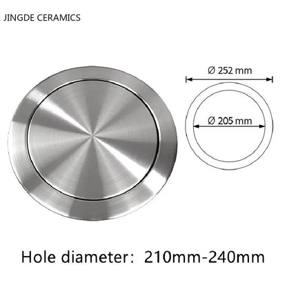 Modern Mute Stainless Steel Trash Can Lid Embedded Clamshell Trash Can Lid Multifunction Bath Kitchen Counter Top Accessories