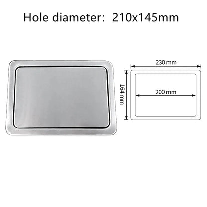 Modern Mute Stainless Steel Trash Can Lid Embedded Clamshell Trash Can Lid Multifunction Bath Kitchen Counter Top Accessories