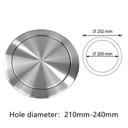 Modern Mute Stainless Steel Trash Can Lid Embedded Clamshell Trash Can Lid Multifunction Bath Kitchen Counter Top Accessories