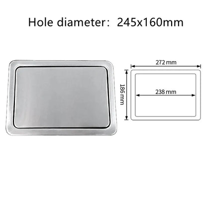 Modern Mute Stainless Steel Trash Can Lid Embedded Clamshell Trash Can Lid Multifunction Bath Kitchen Counter Top Accessories