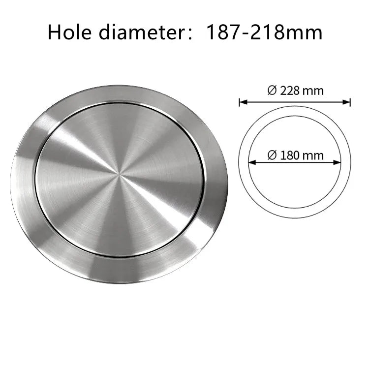 Modern Mute Stainless Steel Trash Can Lid Embedded Clamshell Trash Can Lid Multifunction Bath Kitchen Counter Top Accessories