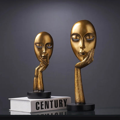 Modern Nordic  Face Statue Resin Home Decor Accessories Embellishment Human Sculpture Living Room Office Decor