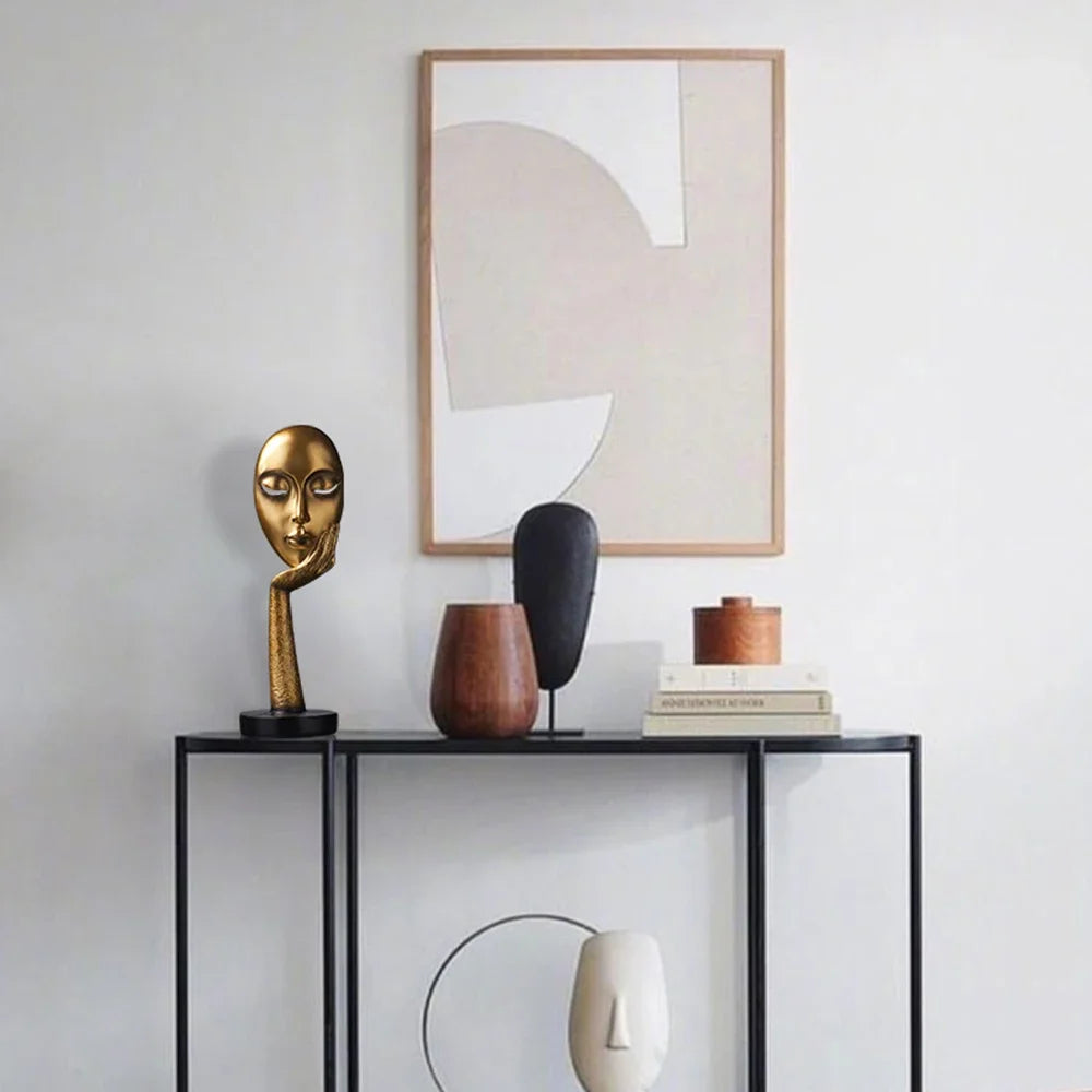 Modern Nordic  Face Statue Resin Home Decor Accessories Embellishment Human Sculpture Living Room Office Decor