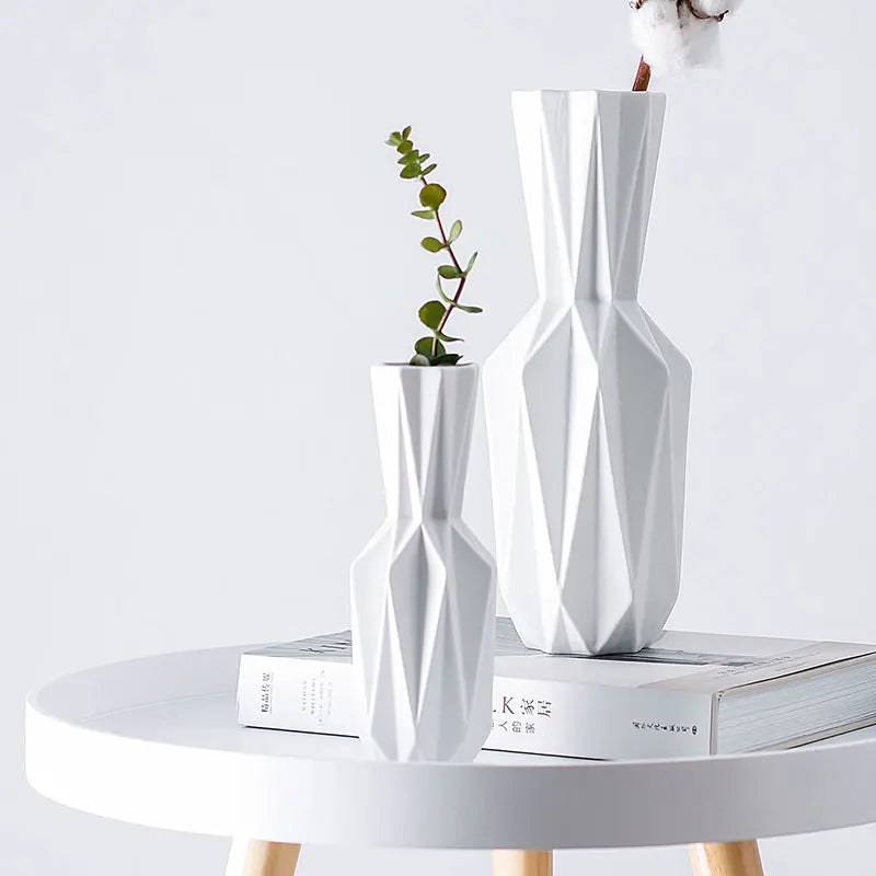 Modern Origami Vases Ceramic Tabletop Flowerpot Vase Home Decoration Vase Nordic Style Flower Vase Household Decor
