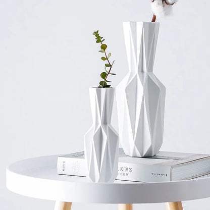 Modern Origami Vases Ceramic Tabletop Flowerpot Vase Home Decoration Vase Nordic Style Flower Vase Household Decor