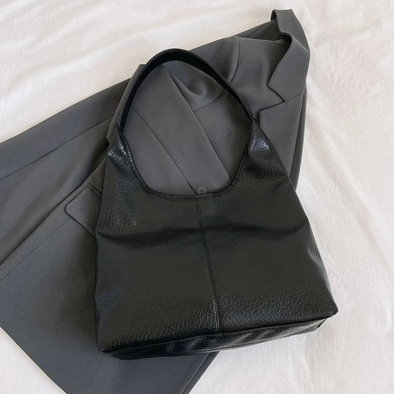 Modern PU Shoulder Bag Stylish Tote Casual Handbag for College and Travel
