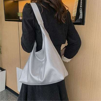 Modern PU Shoulder Bag Stylish Tote Casual Handbag for College and Travel