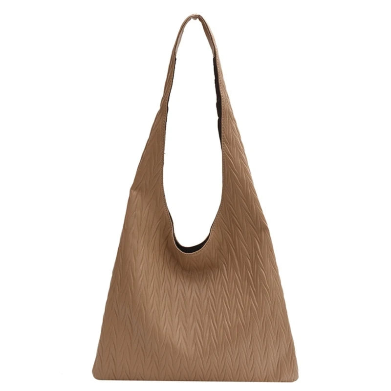 Modern and Practical Women's Pleated Shoulder Bag PU Tote for Various Occasions